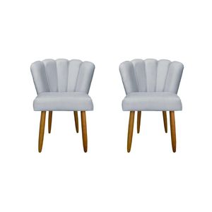 Kit 2 Cadeiras De Jantar Reforçada Flor Confortável Balaqui Decor Cinza