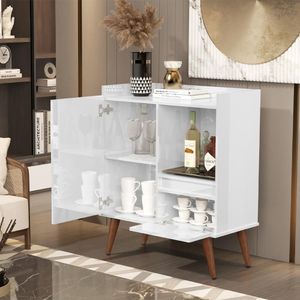 Aparador Vip Pés Retro Madeira Maciça Branco
