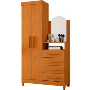 Guarda-roupa Solteiro Com Cômoda Capri 2 Portas Cinamomo