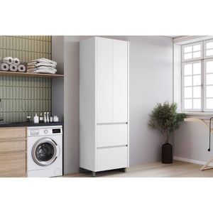 Armário Multiuso P- área Serviço Rainha C- 2 Portas E 2 Gavetas 70cm Branca - Nesher