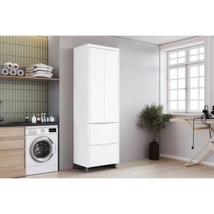 Armário Multiuso P- área Serviço Marquesa C- 2 Portas E 2 Gavetas 70cm Branca - Nesher