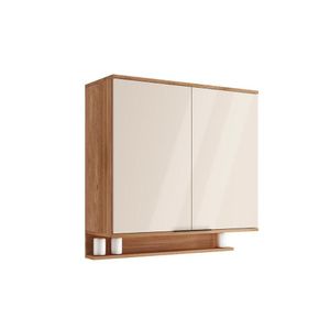 Armário De Cozinha Modulado Alpha 2502 Com 2 Portas 80cm Freijó Off White