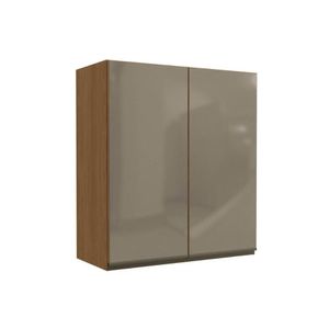 Armário Aéreo Cozinha Modulado Maxxi G765 Com 2 Portas Com Vidro Reflecta 80cm Canela