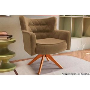 Poltrona Casal Olga Carvalho-suede Bege - Kappesberg