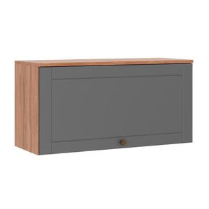 Armário De Cozinha Modulado Bella 2603 Com 1 Porta Basculante 80cm Nogal Cinza