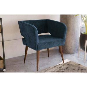 Poltrona Casal Antara Carvalho-suede Azul - Kappesberg