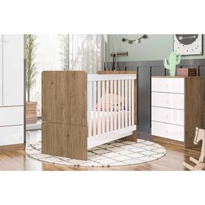 Quarto De Bebê Completo Labirinto 2 Peças (1 Berço + 1 Cômoda) Qi98 Rústico-branco - Henn