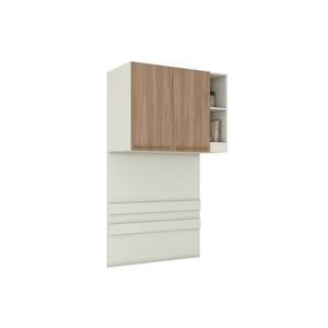 Módulo De Quarto Solteiro Armário Ponte Aéreo Mc12 Seletto C- 2 Portas E 2 Nichos Areia-jequitibá - Henn