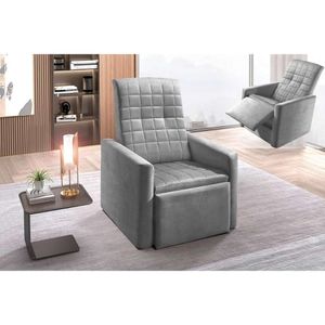Poltrona De Amamentação Sala Reclinável Do Papai Top Suede Cinza - Paropas