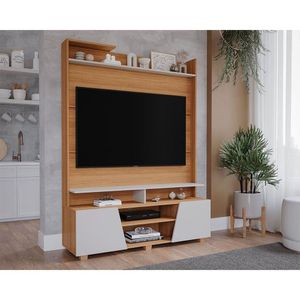 Painel Home P- Tv Até 55 Pol Master C- 2 Prateleiras E Pés 135x183cm Nature-off White - Permóbili