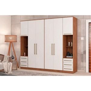 Quarto Modulado Casal Irlanda 4 Peças (2 Armários + 2 Complementos) Qcm165 Amendola-branco - Demóbile