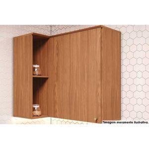 Módulos De Cozinha Requinte Requinte Canto Reto Com 1 Porta 94cm Nature2 Aéreos + 1 Balcão + 1 Complemento
