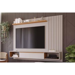 Painel Quarto P- Tv Até 65 Pol Bahamas Ripado C- 1 Porta 215x157cm Off White-nature - Permóbili
