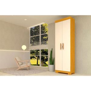 Armário Multiuso Casal Iris C- 2 Portas C- Chave Nature-off White - Acp