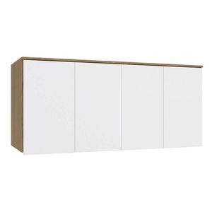 Módulo De Quarto Adapt Armário Ponte Aéreo Casal N542 Adapt C- 4 Portas Nogueira-branco - Kappesberg