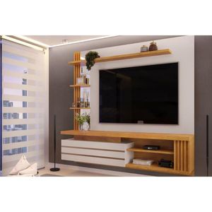 Home P- Tv Até 55 Pol Marin C- 1 Porta E Torre Ripada 160x153cm Bali-cedro - Dj Móveis
