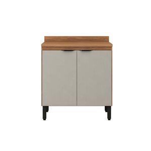 Balcão Cozinha Para Cooktop Com Tampo Firenze Com 2 Portas 80cm Amendola Nude Prime Tx