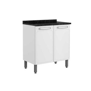 Balcão Cozinha Para Cooktop Com Tampo Evidence 7120 Com 2 Portas 80cm Branco Bertolini