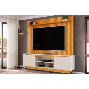 Estante P- Sala Até 70 Polegadas Enzo C- Prateleira Nichos E Pés 200x188cm Cedro-bali - Dj Móveis