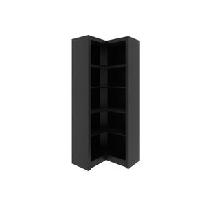Estante De Livros Me4132 De Canto C- 4 Prateleiras Preto - Tecno Mobili