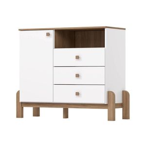 Cômoda Bebê Ternura C- 1 Porta E 3 Gavetas Branco-jequitiba - Henn