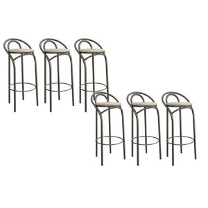 Banqueta De Cozinha Dublin 1b706 Kit 6 Un Bronze Nude 16