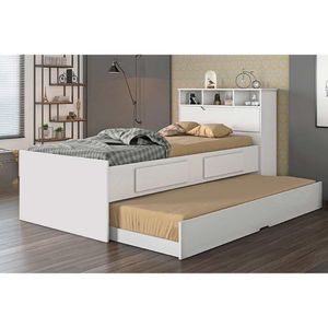Cama Multifuncional Juvenil Ravena C- 2 Gavetas E Auxiliar Branco - Conquista