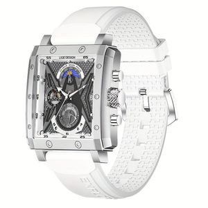 Relógio De Pulso Esportivo De Silicone à Prova D'águaquadrado Branco