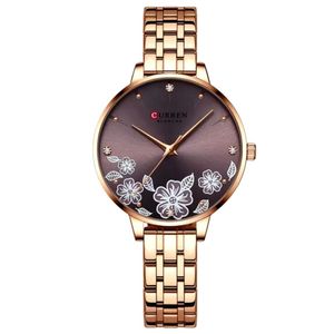 Relógio Feminino Em Aço Inoxidável De Quartzo Ultra Fino Romântico Impermeavel 3atm Roxo