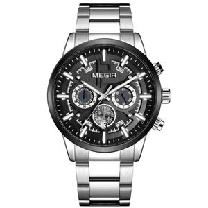 Relógio De Pulso Masculino Com Pulseira De Aço Inoxidáve Com Data Automática Impermeavel 3atm Prata