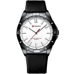 Relógio De Pulso Masculino De Quartzo Luminoso Pulseira De Silicone Impermeável 3atm Branco