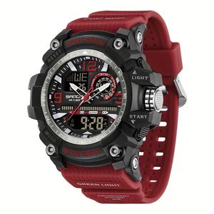 Relógio Esportivo Digital Multifuncional Resistente À Água 50m Alarme Vermelho