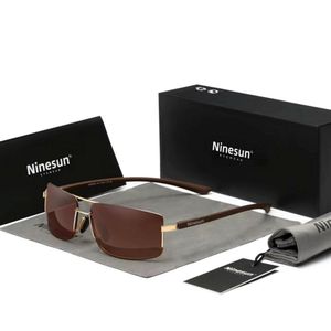 Óculos De Sol Polarizados Masculino Moldura Quadrada Classico Protecao Uv400 Marrom