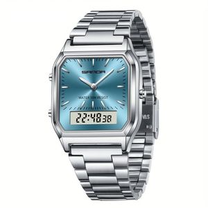 Relógio - Estilo Business Elegante À Prova Da Água Com Cronômetro Prata Azul