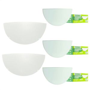 Kit 5 Arandelas Taschibra Jurerê Vidro Meia Lua E27 Bivolt