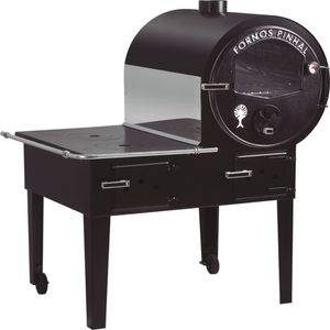 Forno Acoplado Lux Preto Com Chapa F.f. Na Esq