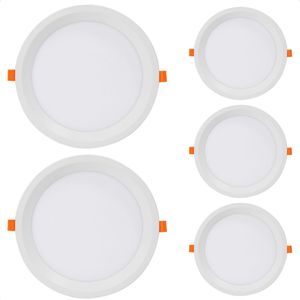 Kit 5 Painel De Led Redondo Embutir Recuado 24w Bivolt Taschibra 6500k Frio