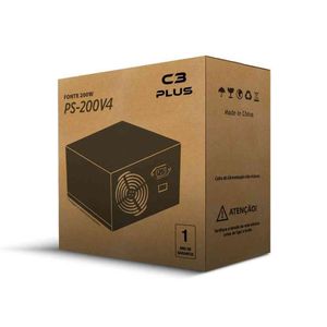 Fonte Atx 200w Ps-200v4 C3plus S-cabo Ps-200v4 Prata Bivolt