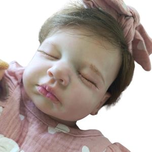 Bebê Reborn Menina Artesanal Olhos Fechados Toda De Silicone De Vínil Macia