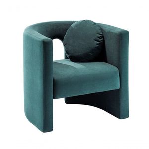 Poltrona Orgânica Estofada Tecido Verde 77x71 Mani Verde