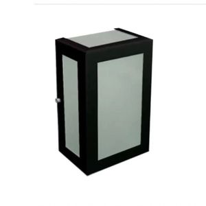 Arandela Dm Retangular 213 5 Vidros Preto Texturizado