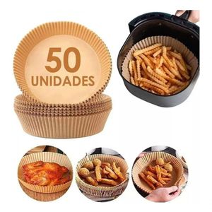 Forro De Papel Antiaderente Para Airfryer - Cozimento Limpo, 50 Unidades Descartáveis