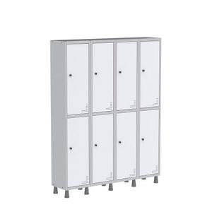 Roupeiro Aco Light 4v 08 Portas Gr304/8 Cinza/Branco