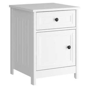Mesa De Cabeceira 1 Porta 1 Gaveta 45 Cm Dm112 Branco Dtall Branco