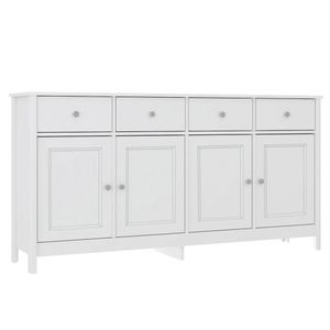 Balcao Buffet 4 Portas 4 Gavetas 154 Cm R626 Branco Dtall Branco