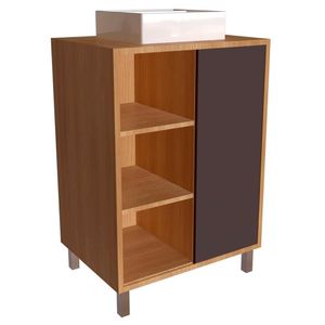 Gabinete 1 Porta Correr 60 Cm Cuba Branca Bl7250 Mell Grafite Faem Mell Grafite