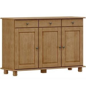 Balcao Madeira Maciça 3 Portas 3 Gavetas 129 Cm 8927 Freijo Milani Store Freijo