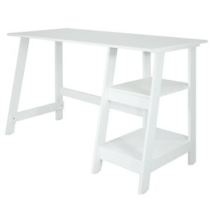 Mesa Escrivaninha Gamer 2 Pateleiras 120 Cm Mc190 Branco Dtall Branco