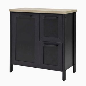Gabinete Banheiro Com Tampo 1 Pt 2 Gv 79 Cm Bn01 Preto Dtall Preto