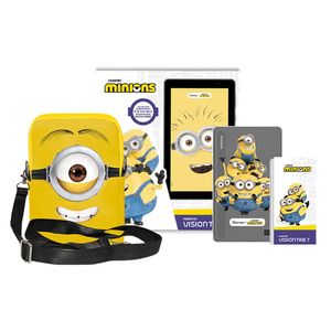 Tablet Positivo Vision Tab 7 Minions - Octa-core 3GB RAM 64GB, 7” IPS, Android 14 Go, Wi-Fi - Capa e Bolsa - Preto